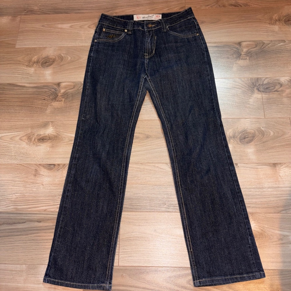 Vintage denim dark blue jeans mid-rise baggy fit